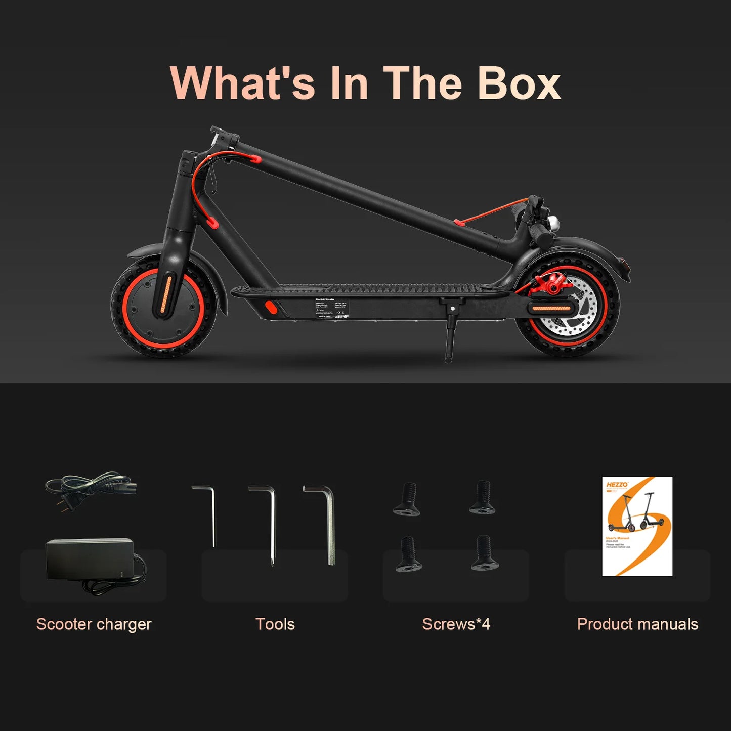 HEZZO 36v 350W 10.4Ah 15.6MPH Electric Adult HS-04Pro 8.5" Self-Balance Folding Kick Adult Scooter