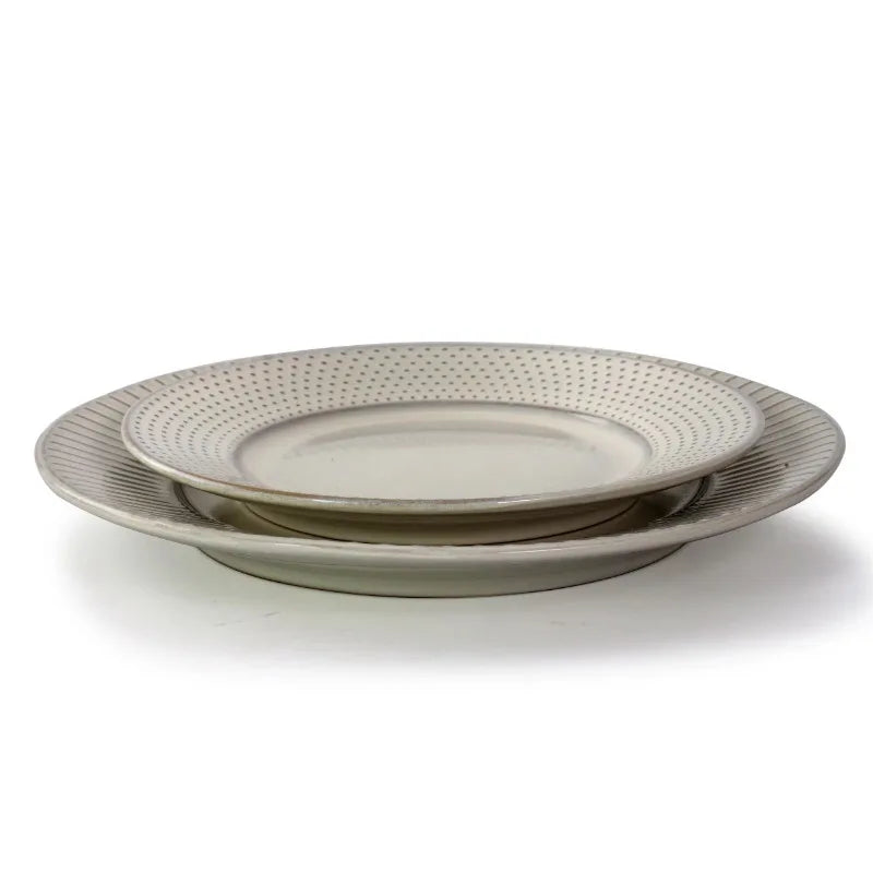 16-Piece Stoneware Dinnerware, Embossed White - Good Bargain Finds