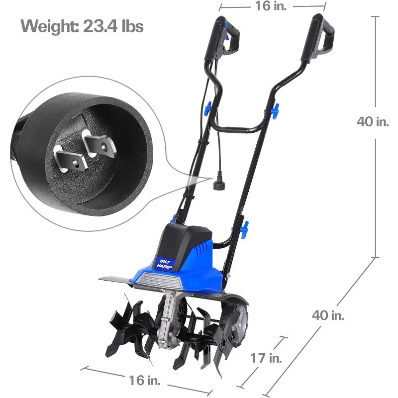 Tiller Cultivator 16 inch,13.5 Amp 6 Tillers, Adjustable Wheel - Good Bargain Finds