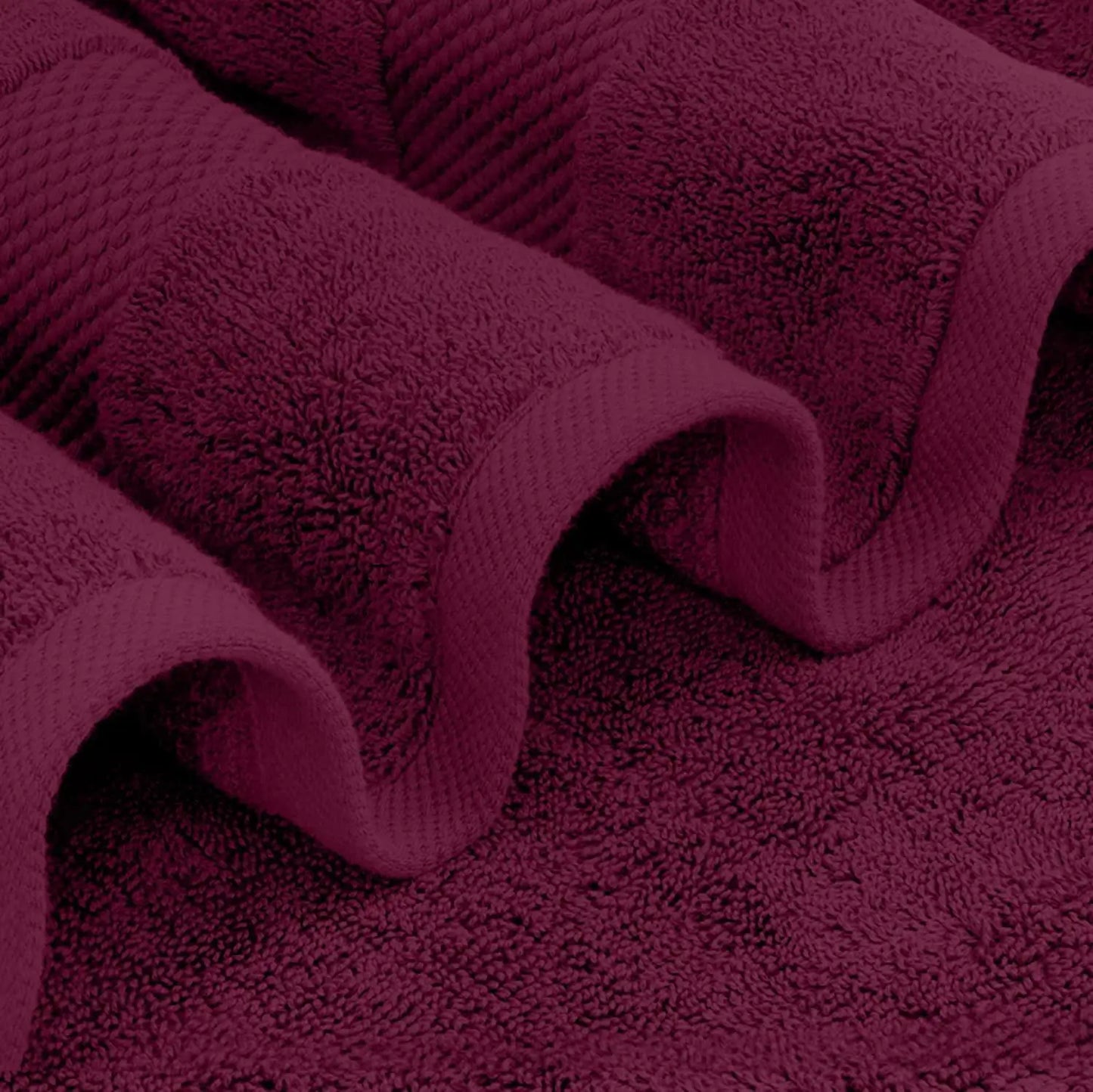 Highly Absorbent Large plush Set of 4 Ultra Soft 700 GSM Cotton Quick Dry Bath Towels Luxury 27x54 inch Wine Red