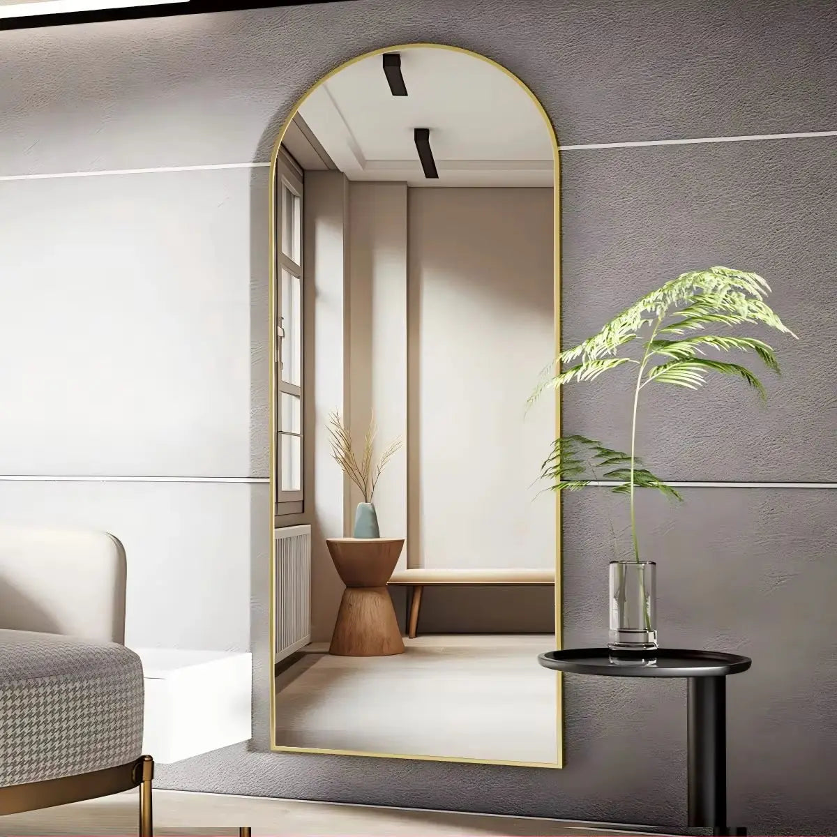Arched Full Length Mirror, 71"x26" Full Body Floor Mirror Standing Hanging or Leaning Wall
