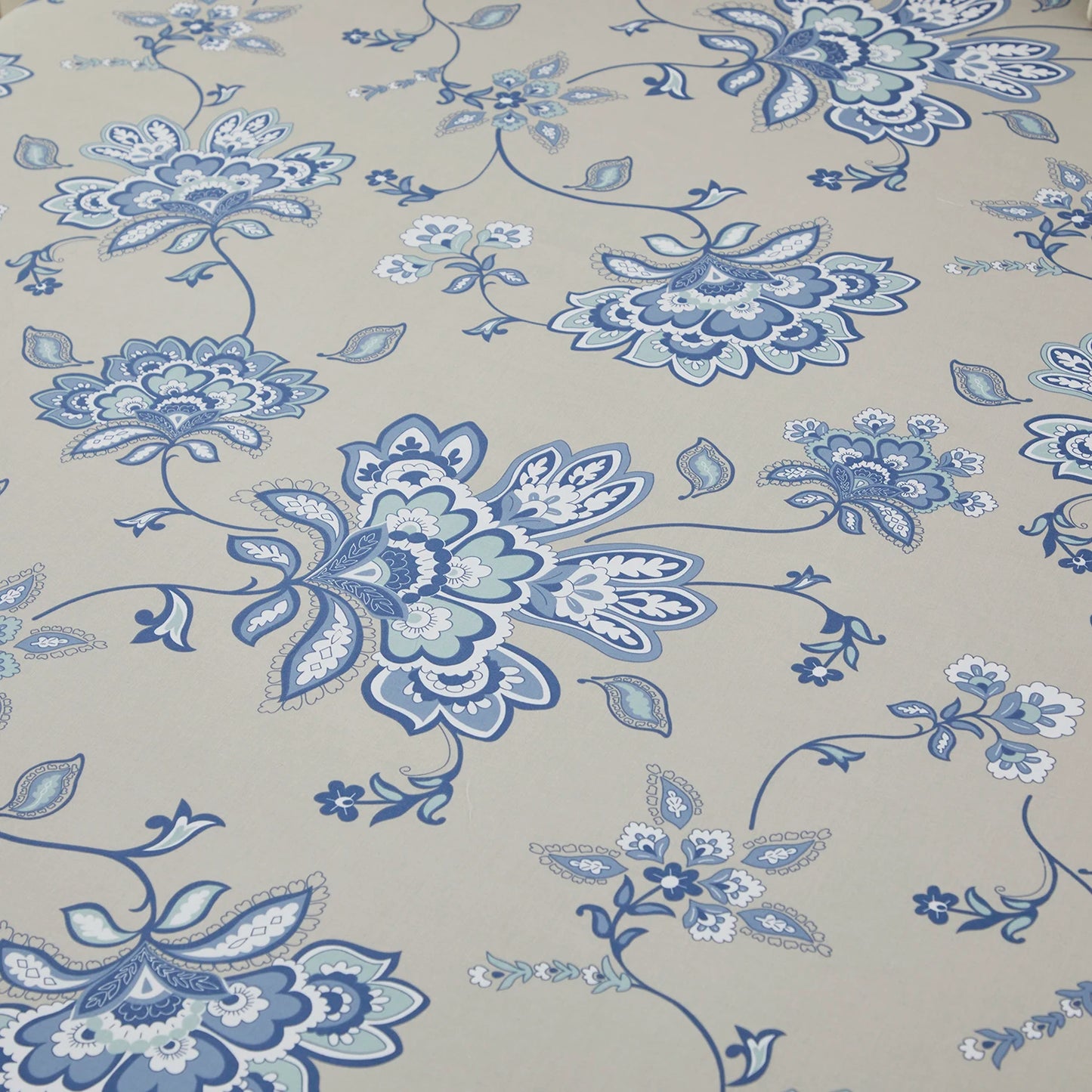 4pcs 600 TC 100% Egyptian Cotton Fitted Sheet Set in Boho Damask Paisley, Soft & Skin-friendly