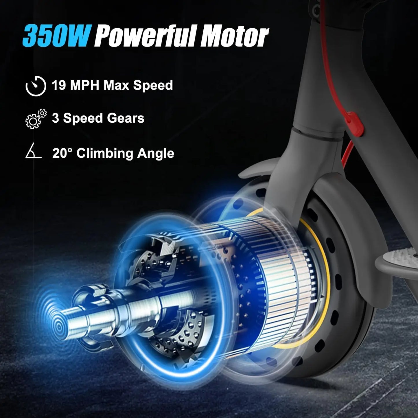 350W Electric, 36V 10.4AH Max Speed 30KM/H 8.5 Inch Tires