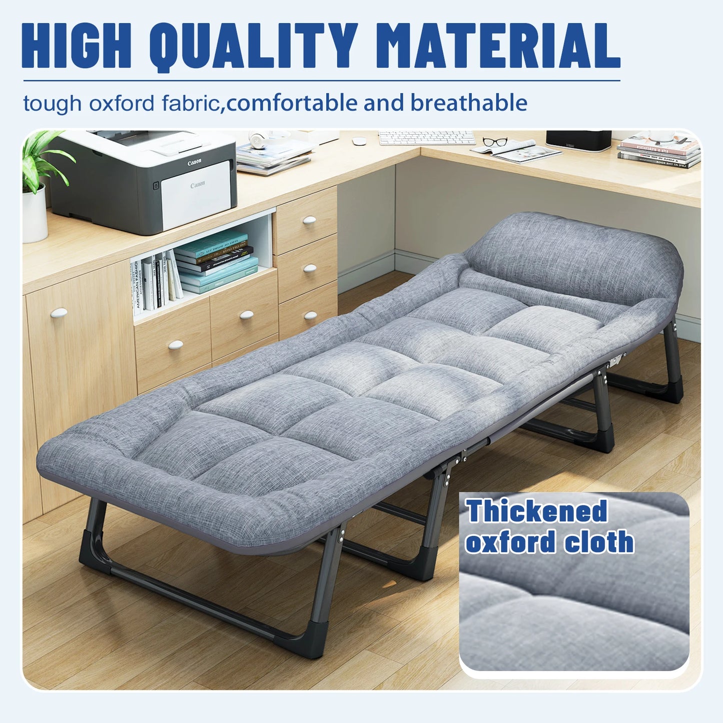 Niceway Cot with Mattress for Adults Portable & Folding, Sleeping with Pillow Heavy Duty Bed