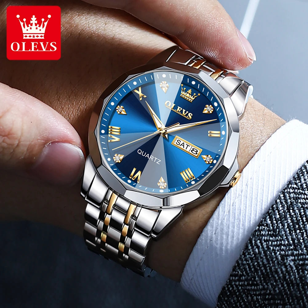 OLEVS Men's Watches,  Waterproof Luminous Stainless Steel - Good Bargain Finds