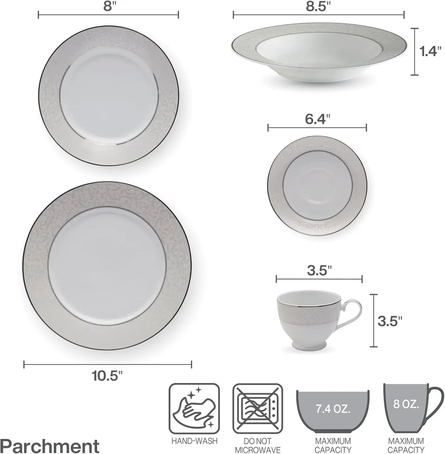 Mikasa 5224232 40-Piece Dinnerware Set, Parchment