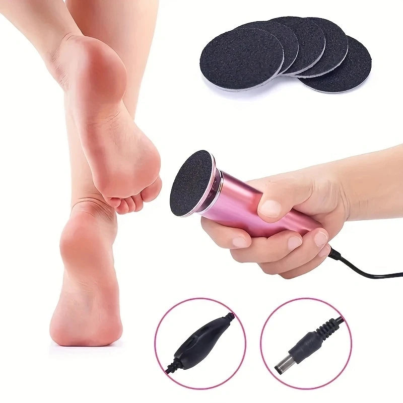 Electronic foot file pedicure sander,removes dead skin, electric callus remover with 60pcs replacement sandpaper disc