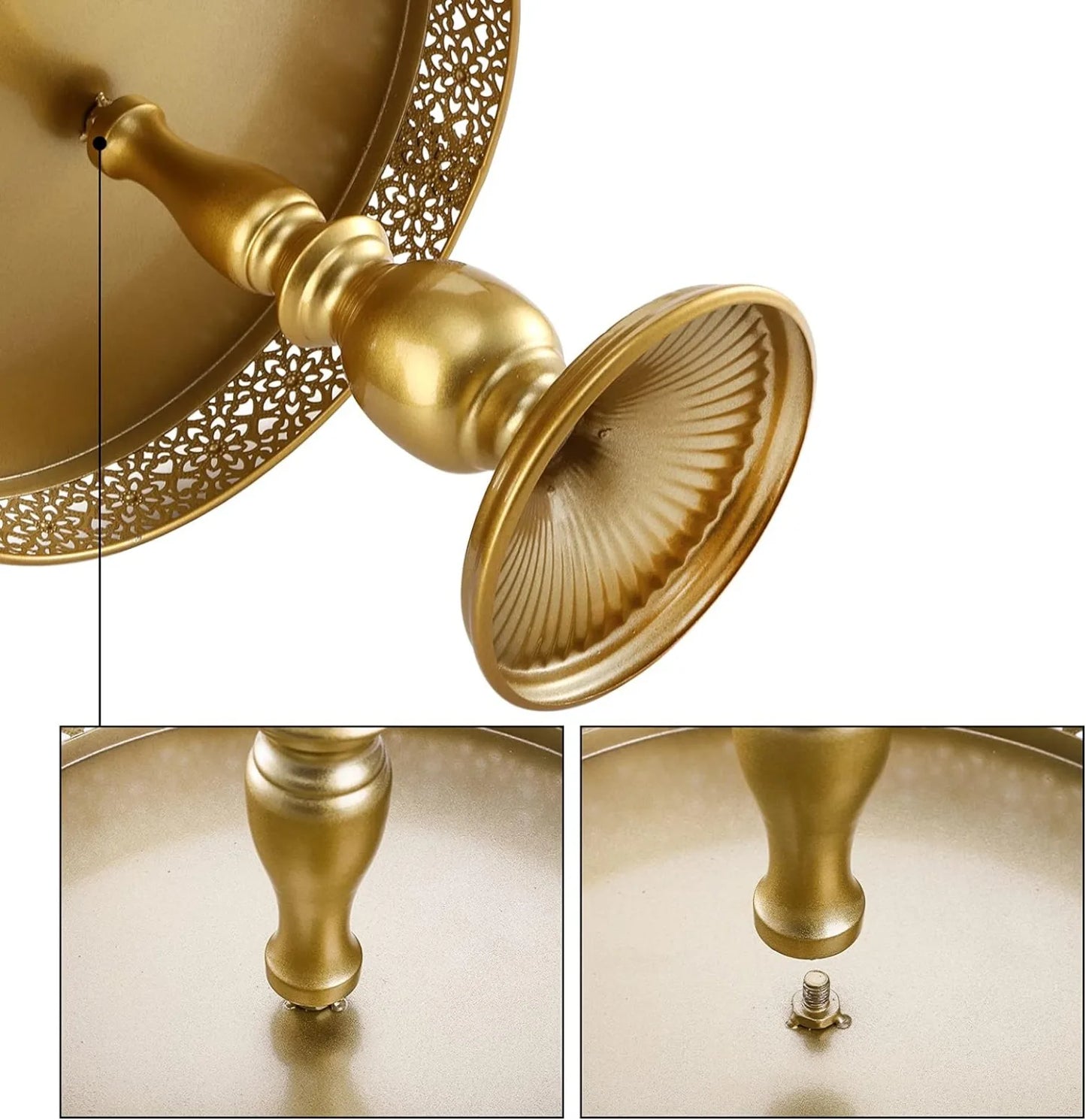10-Pack Gold Cake Stand, Metal Round Cake Tower, Display Plates