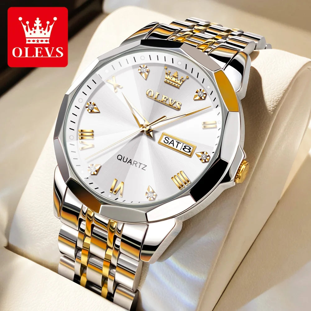 OLEVS Men's Watches,  Waterproof Luminous Stainless Steel - Good Bargain Finds