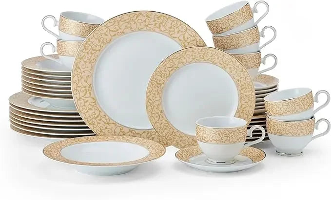 Mikasa 5224232 40-Piece Dinnerware Set, Parchment