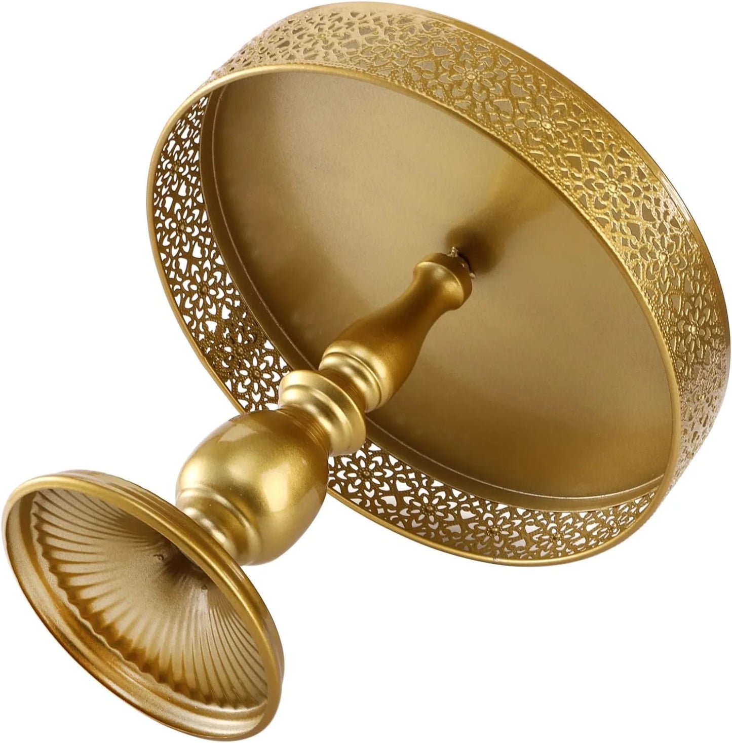 10-Pack Gold Cake Stand, Metal Round Cake Tower, Display Plates