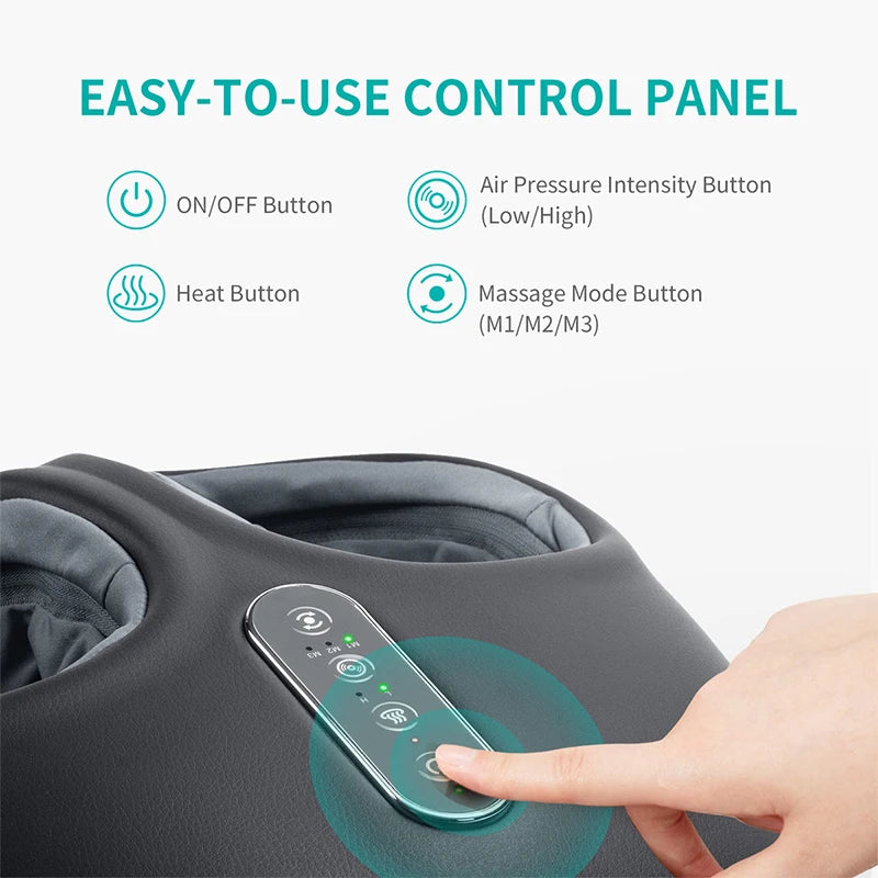 Foot Massager Machine, Deep Kneading, Heat Air Compression Roller Vibration Massage Relieve Muscle Relaxation