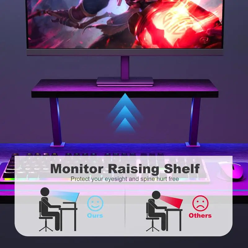 L Shaped Corner Gaming Desk, black