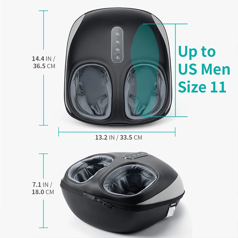 Foot Massager Machine, Deep Kneading, Heat Air Compression Roller Vibration Massage Relieve Muscle Relaxation