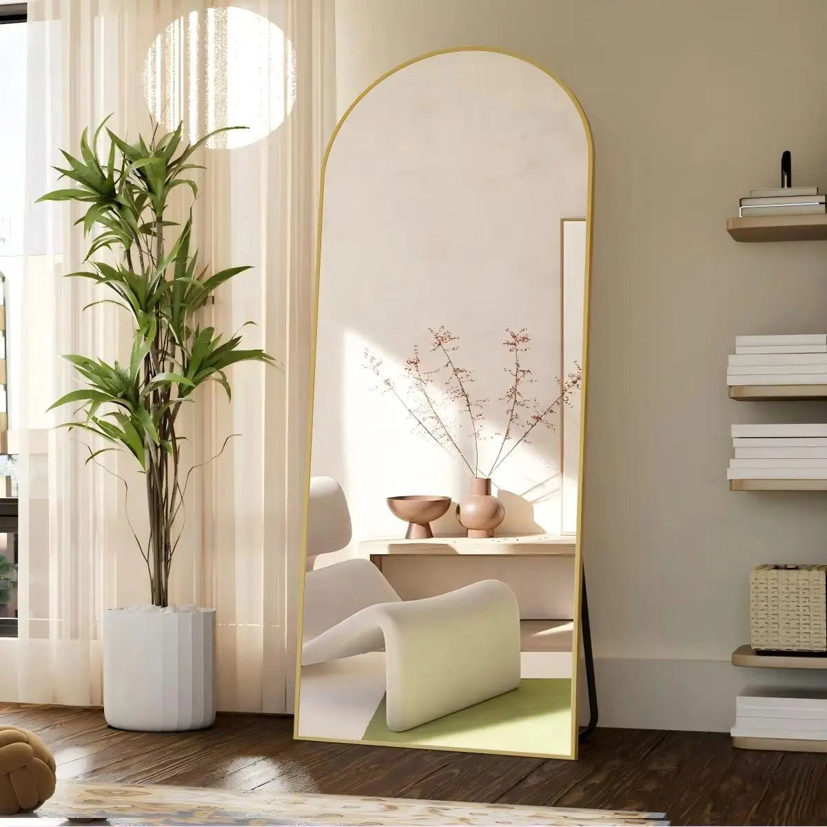 Arched Full Length Mirror, 71"x26" Full Body Floor Mirror Standing Hanging or Leaning Wall