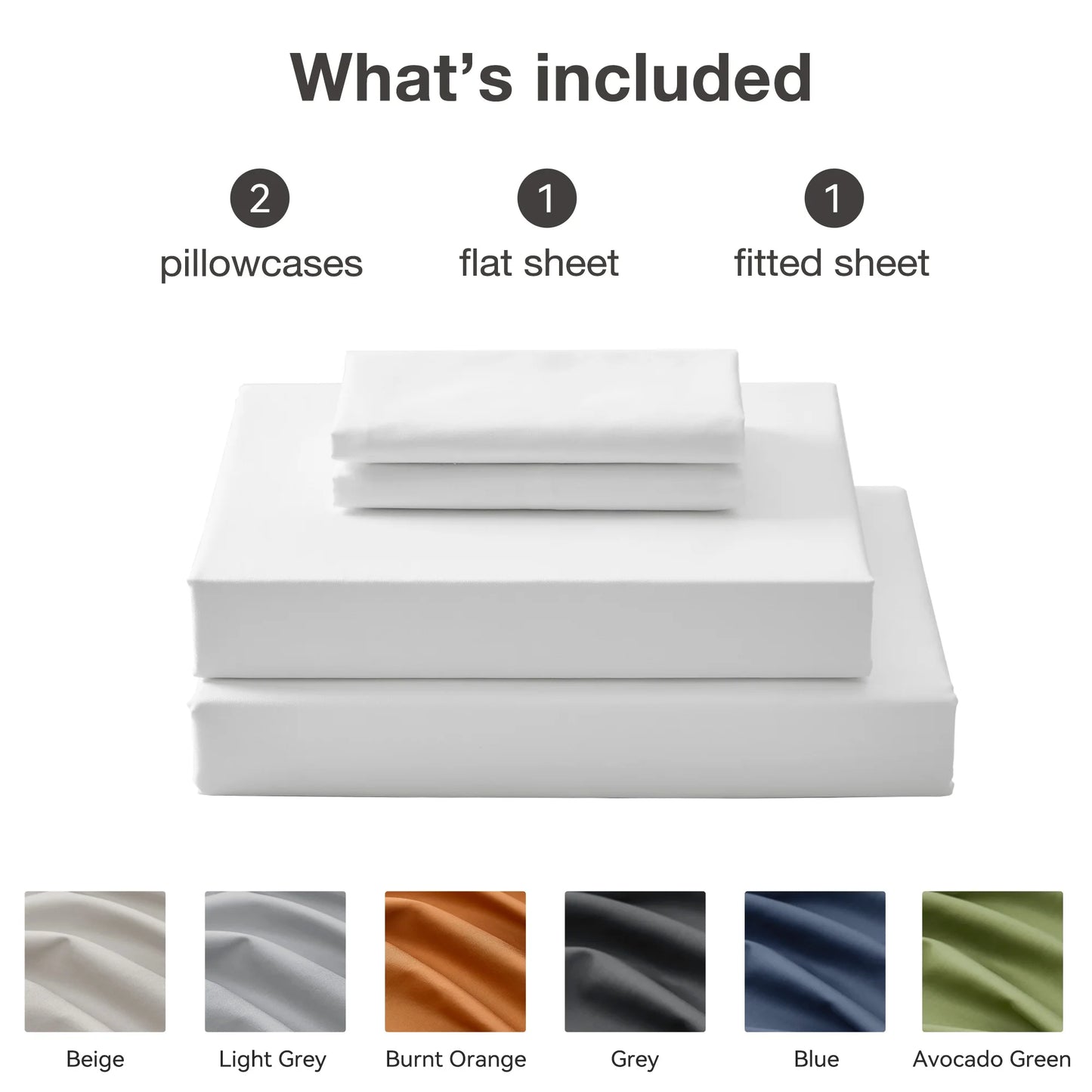Cotton Set - 4 Pieces Ultra Soft Bed Sheets, Breathable, Moisture-Wicking Eucalyptus Bedding