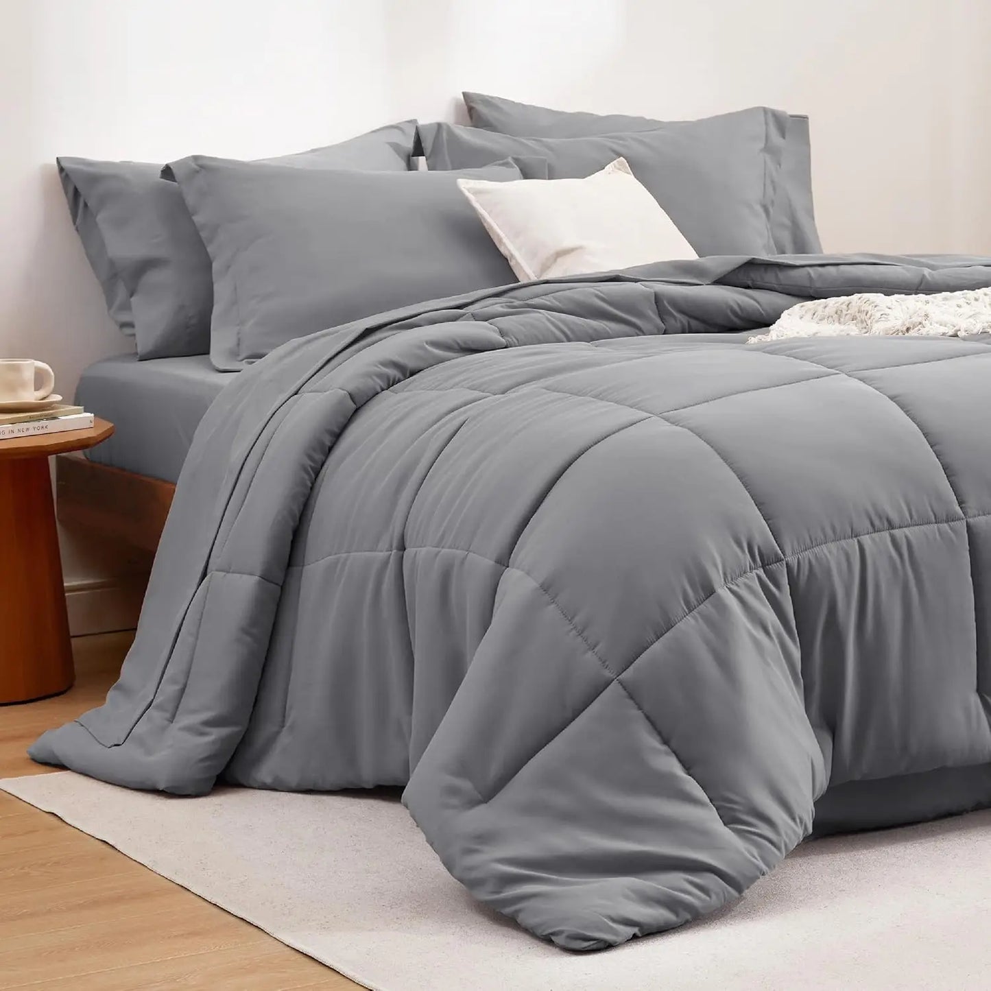 Bedsure Comforter Set - 7 Pieces in a Bag, Comforters, Sheets, Pillowcases & Shams