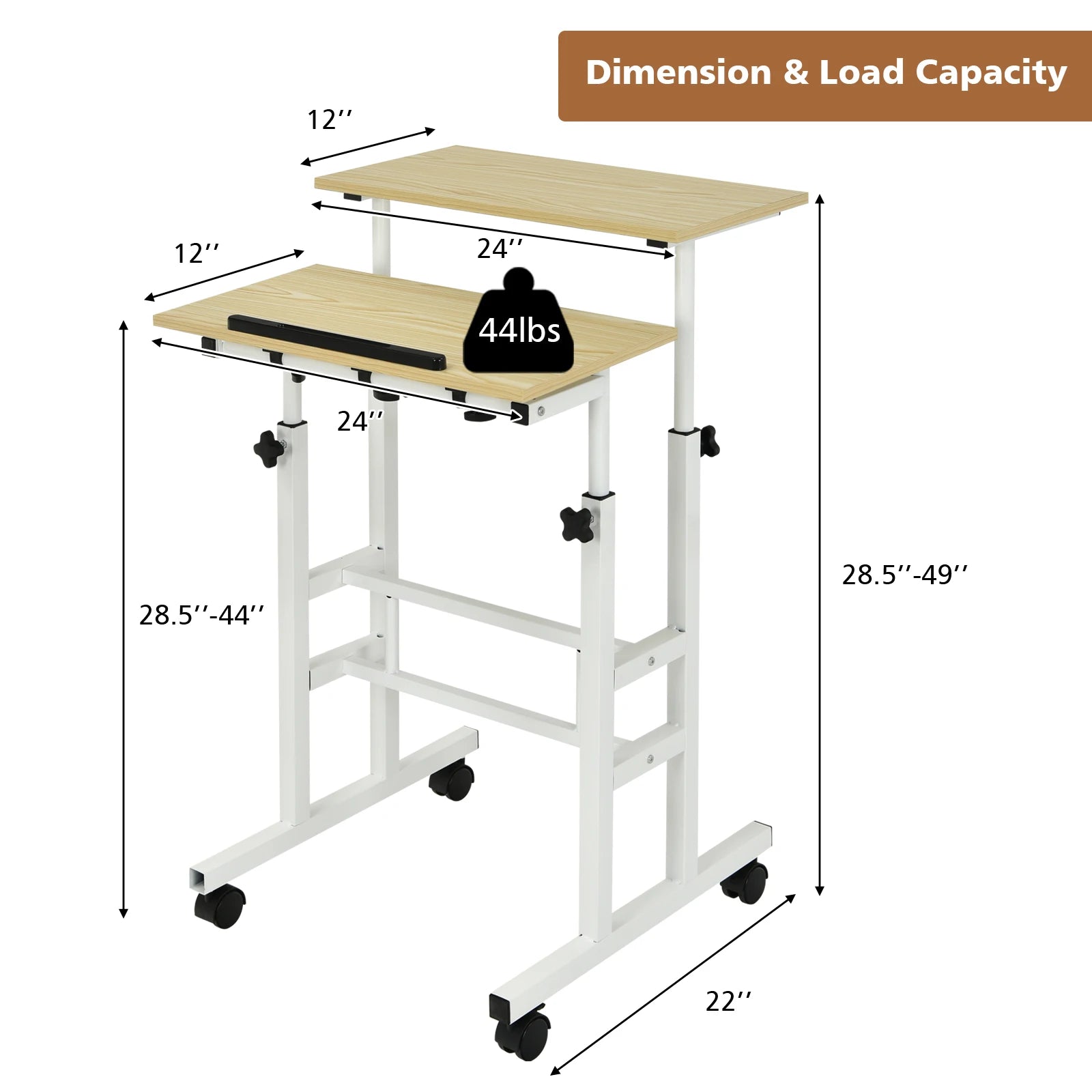 Standing Desk Rolling Adjustable Laptop Cart - Good Bargain Finds