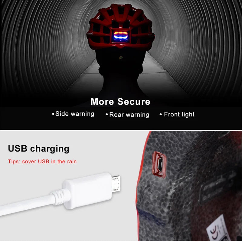 Light Helmet Waterproof Bike Helmet USB Charge Cycling - Good Bargain Finds