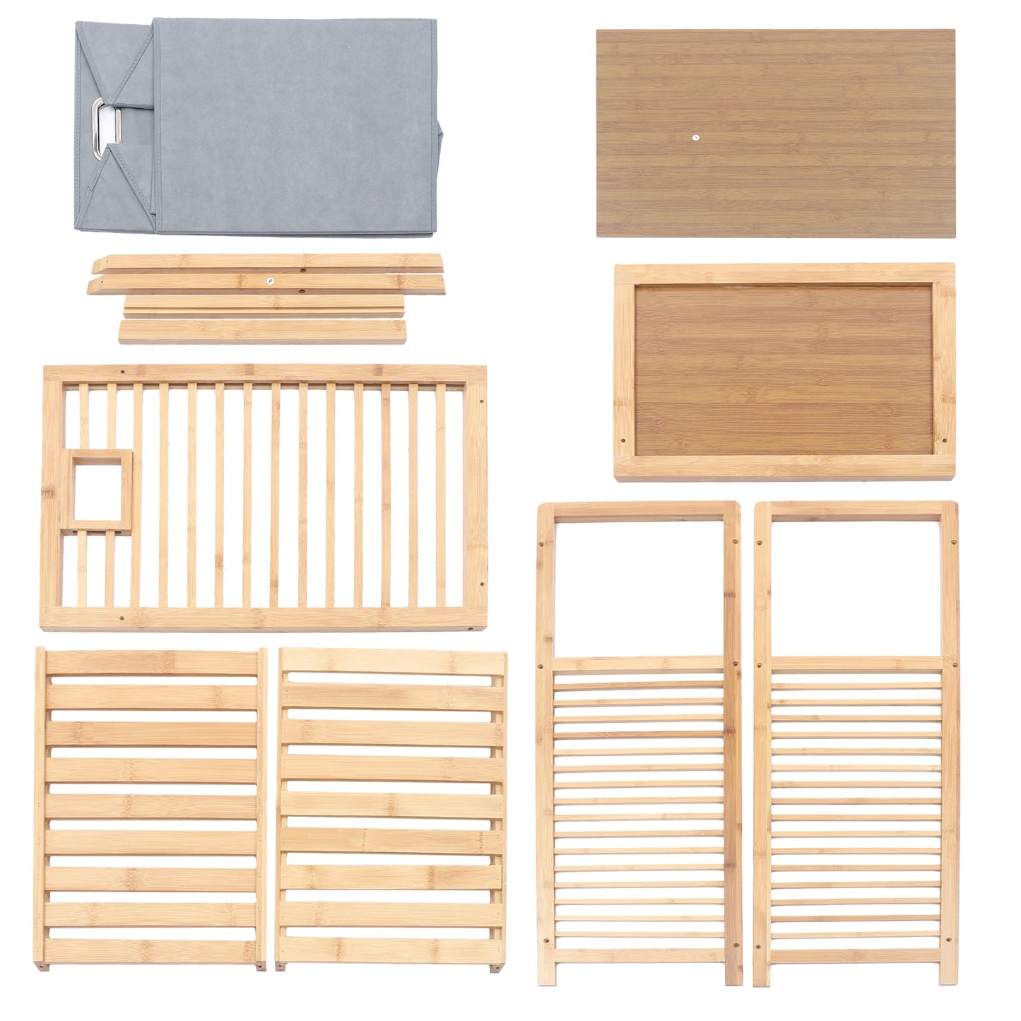 Bamboo Laundry Basket, with Laundry Shelves