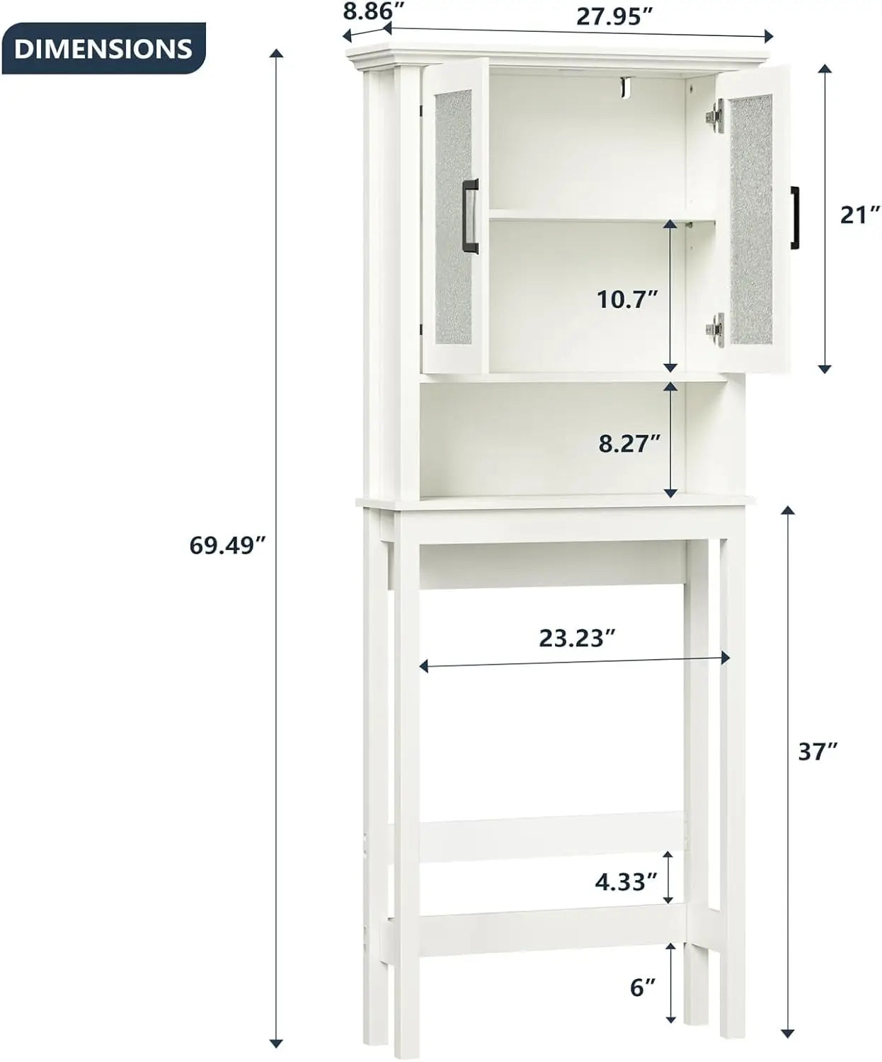 Over The Toilet Storage Cabinet Organizer