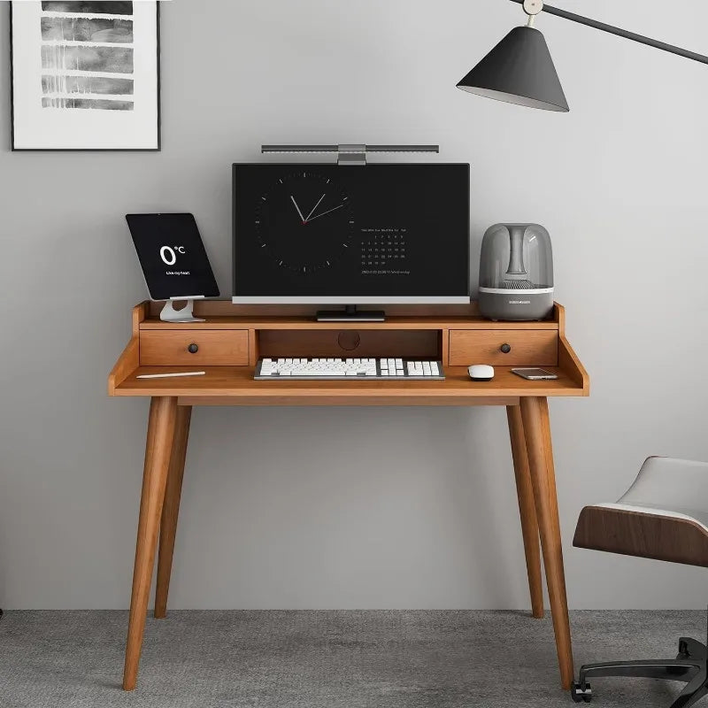 Desk, 43" Wood, Computer/Laptop Desk, Monitor Stand