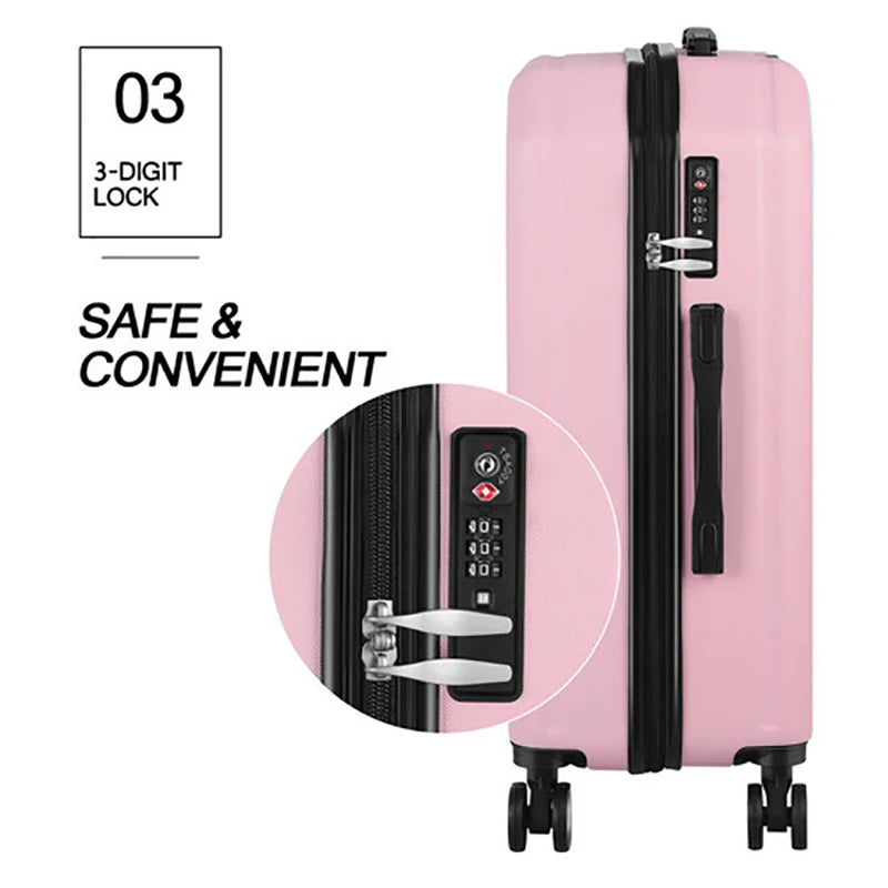 3-piece Set Carry Luggage, Girl Pink - Good Bargain Finds