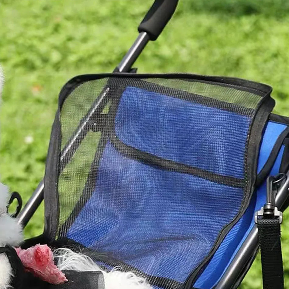 Pet Stroller M S Dog Cat Cage, 4 Wheels Waterproof Puppy Travel Folding Carrier