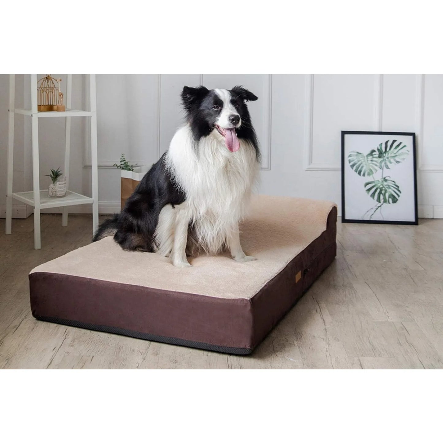 US Jumbo Orthopedic - 7-inch Thick Memory Foam Pet Bed with Pillow - Removable Cover, Anti-Slip Bottom - Free Waterproof Liner