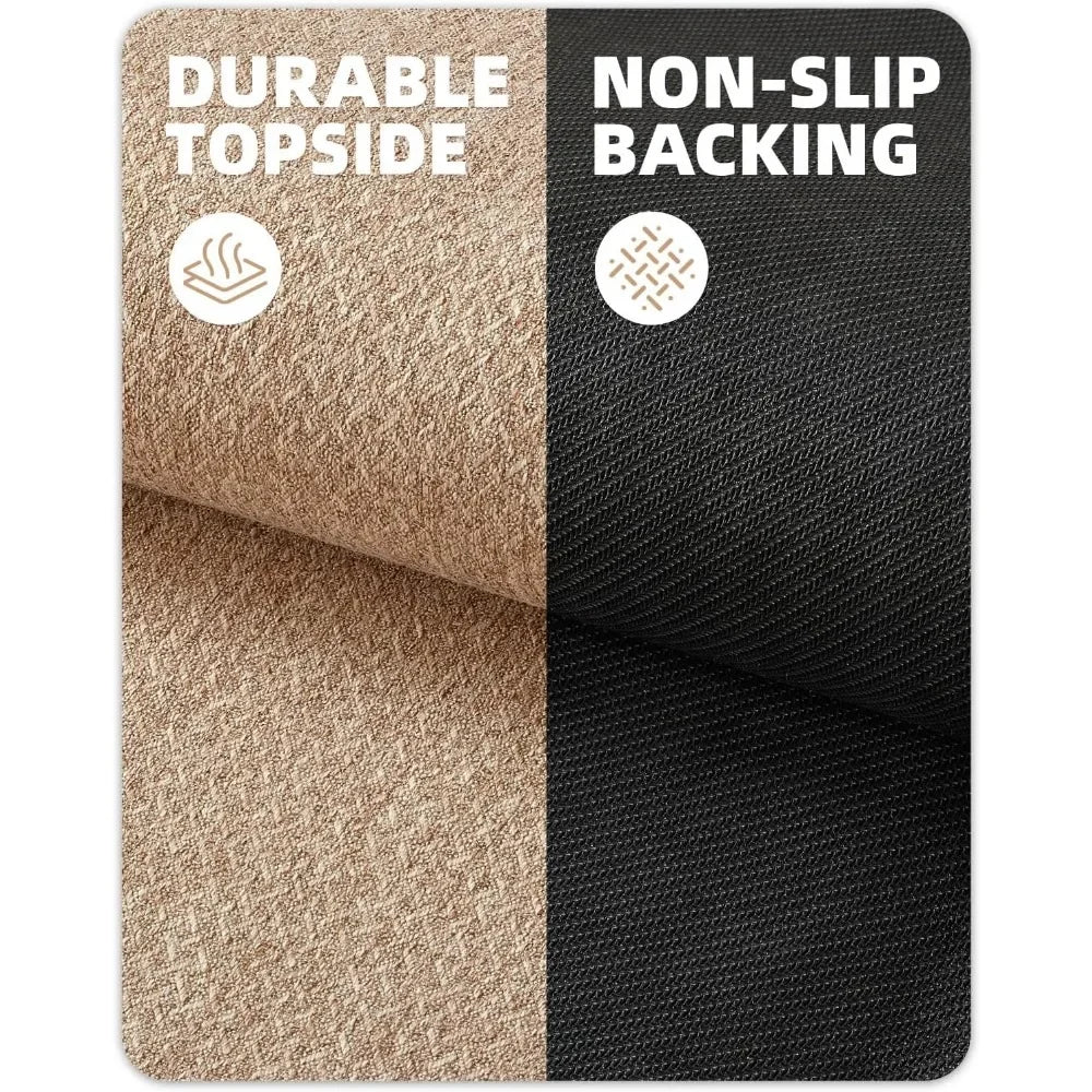 Door mat 36 "x60", carpet indoor anti slip washable low-key, khaki color