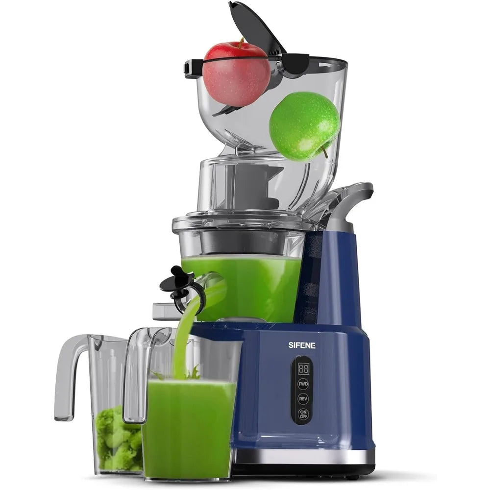 Cold press juicer, 83mm large mouth, whole slow chewing juicer, fruit and vegetable juicer. BPA free