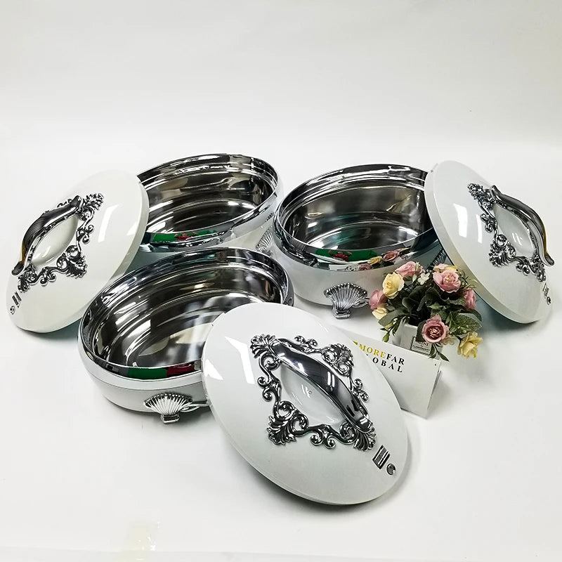 3Pcs/set 4 L / 5 L / 6L Lunch Box Plastic Thermal Container Food Warmer Ramadan Party Preservation Storage Family Wedding