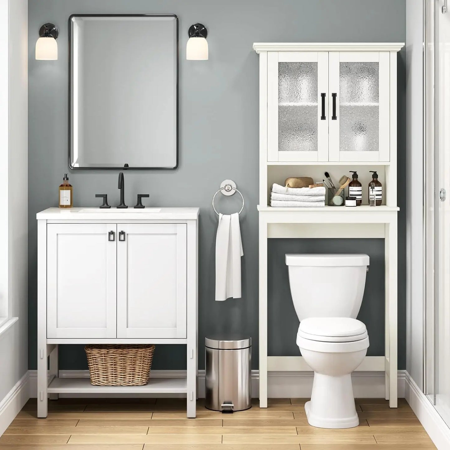 Over The Toilet Storage Cabinet Organizer