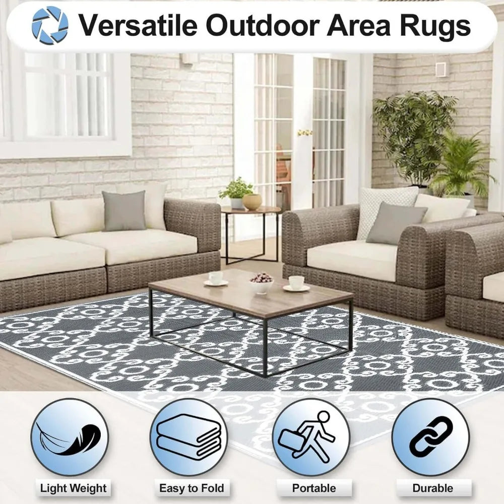 Outdoor Reversible Rug 9x12 Ft, Outdoor Area Rug