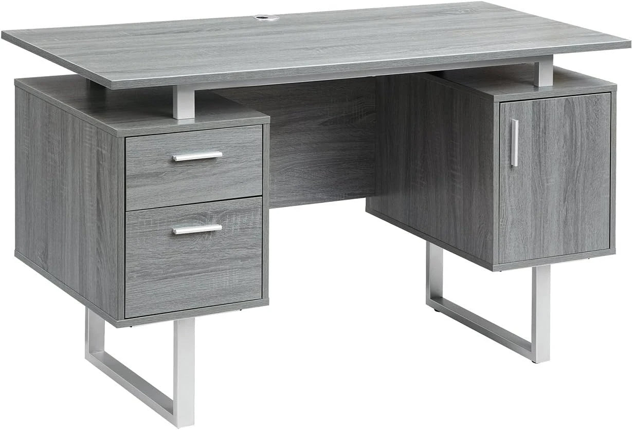 Computer table Modern Office Desk, Storage Gray