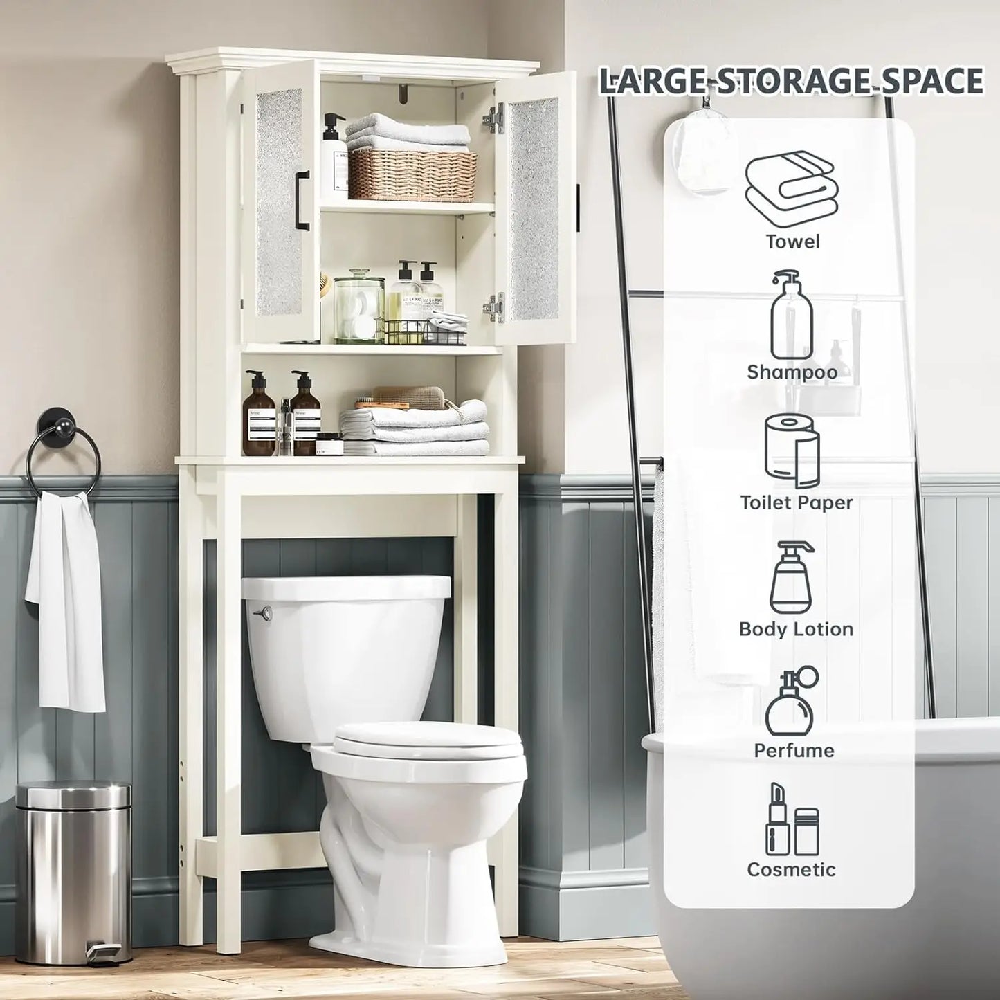 Over The Toilet Storage Cabinet Organizer