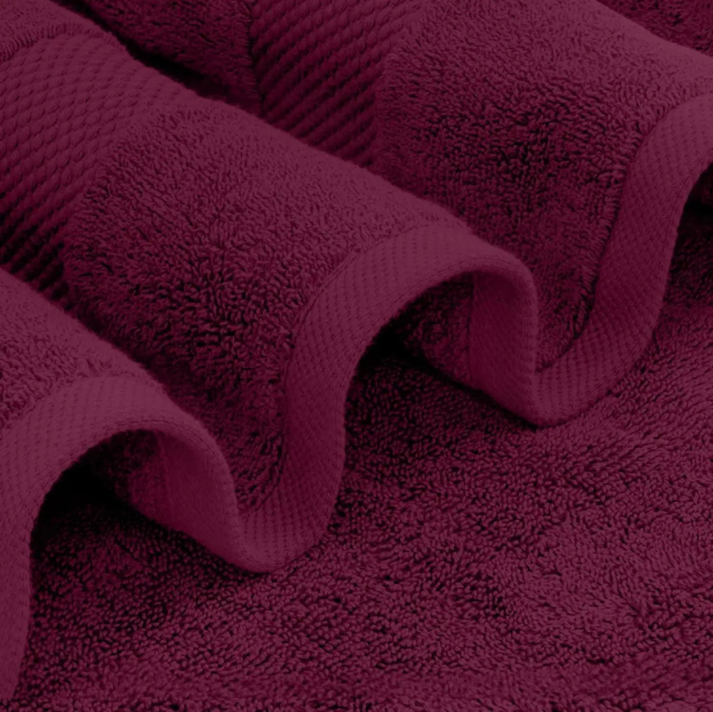 Highly Absorbent Large plush Set of 4 Ultra Soft 700 GSM Cotton Quick Dry Bath Towels Luxury 27x54 inch Wine Red