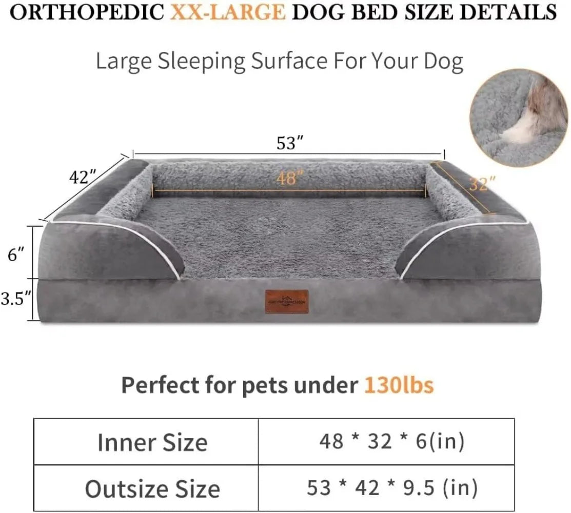 XXL Orthopedic for Extra Large Dogs, Waterproof Orthopedic Foam, Washable, Removable Cover