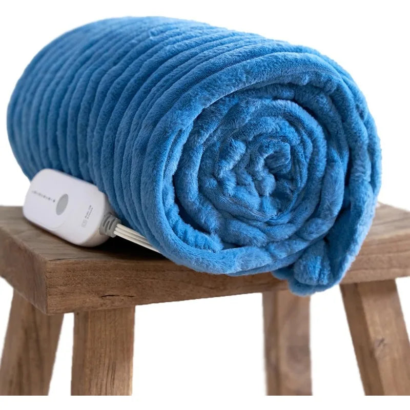 Electric Throw 50''X60''-Soft Silky Plush Electric Blanket. 4 Heating Level & 3 Hour Auto Off