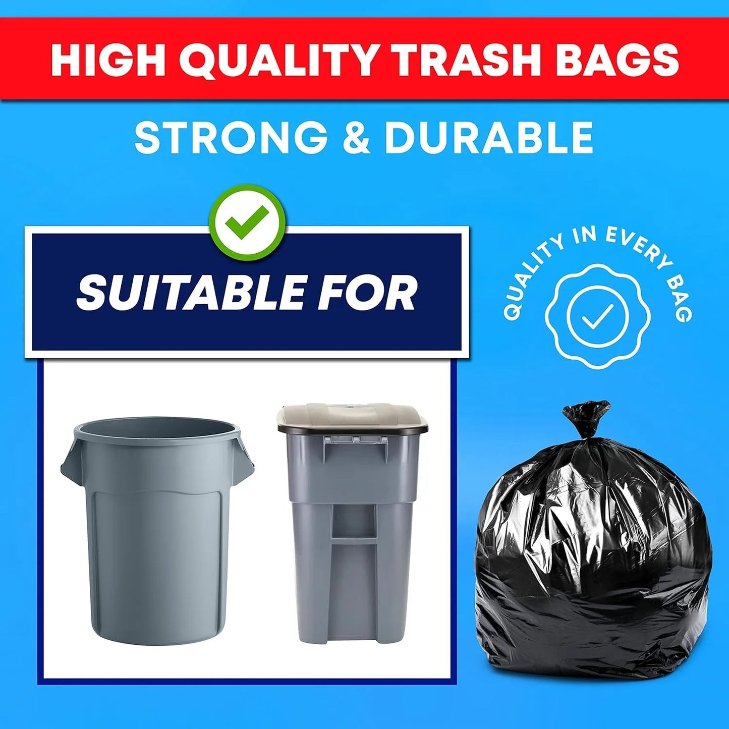 55 Gallon Trash Bags Heavy Duty 3 MiX-Large