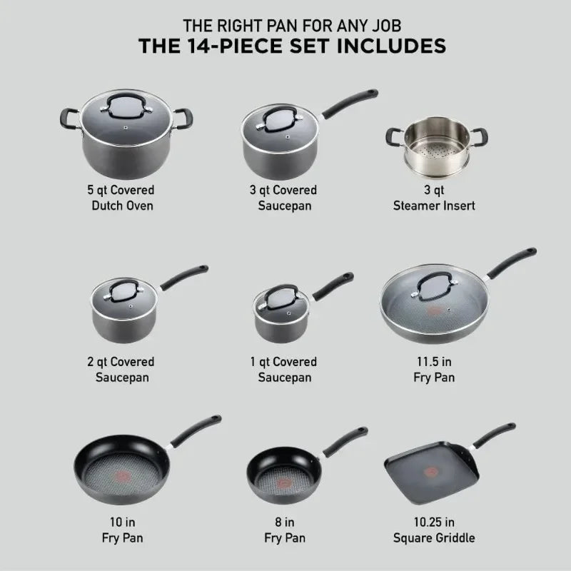 Hard Anodized Non-stick Cookware Set, 14 POTS/Pans - Good Bargain Finds