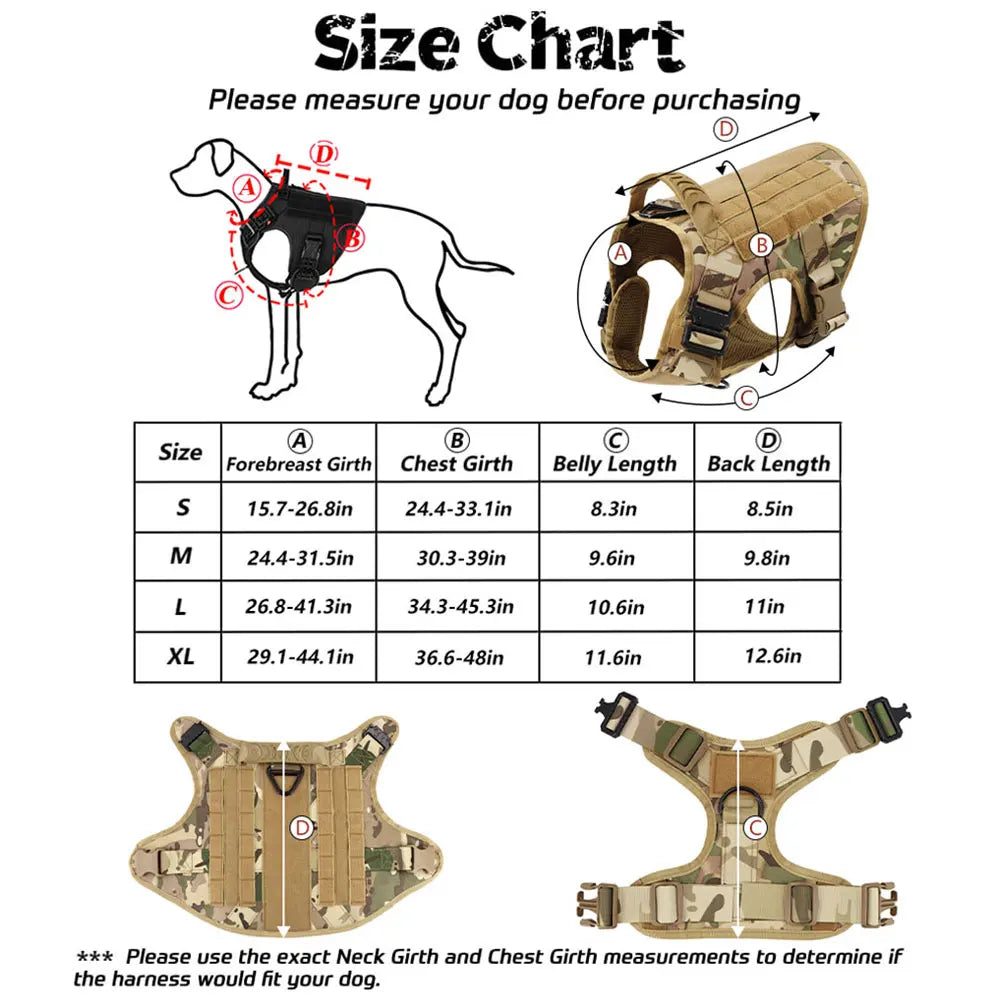 Large Dog Harness/Leash Set. Training Walking Vest, Harness And Collar For Medium Large Dogs