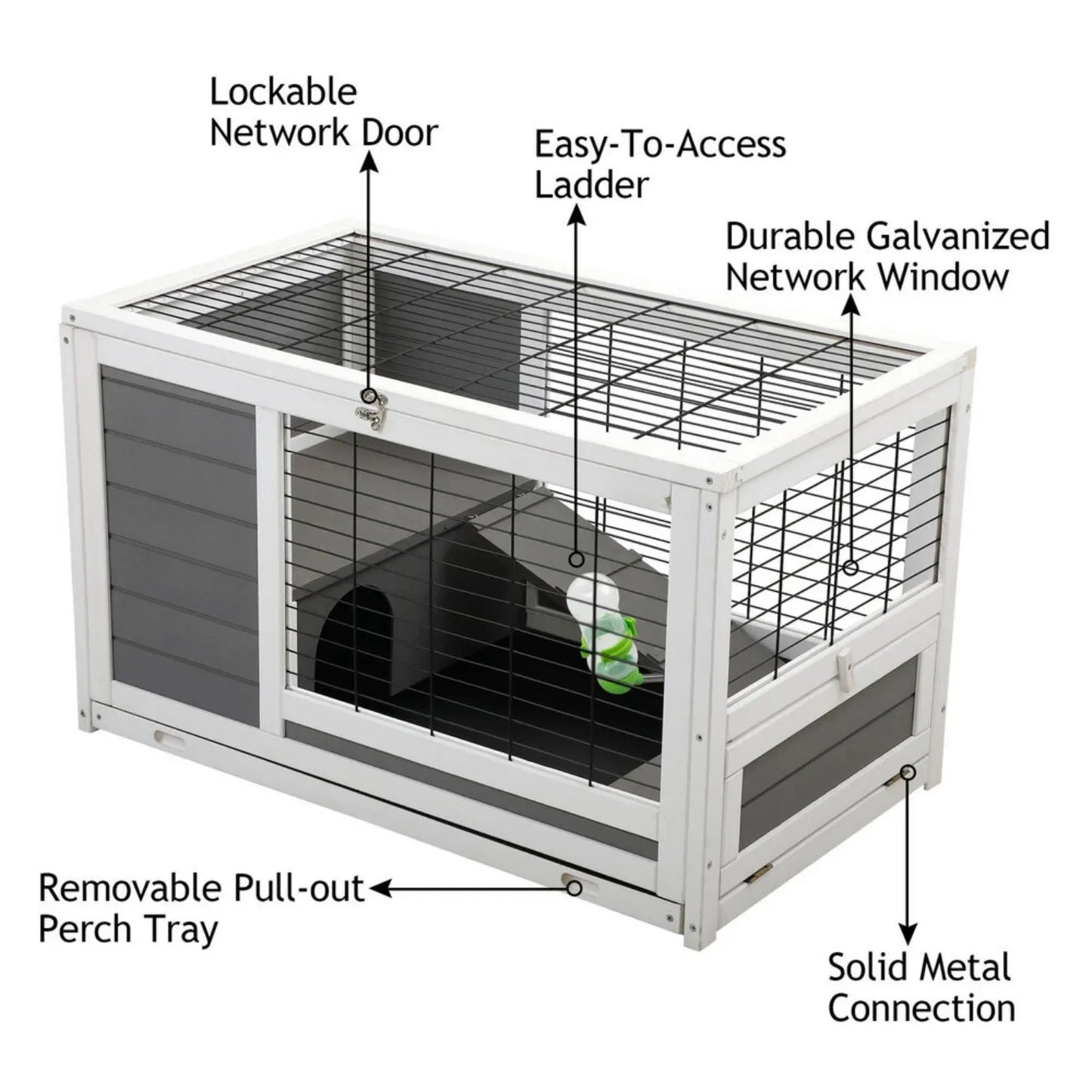 US Rabbit. Guinea Pig, Hamster Cage, Small Animal House Habitat