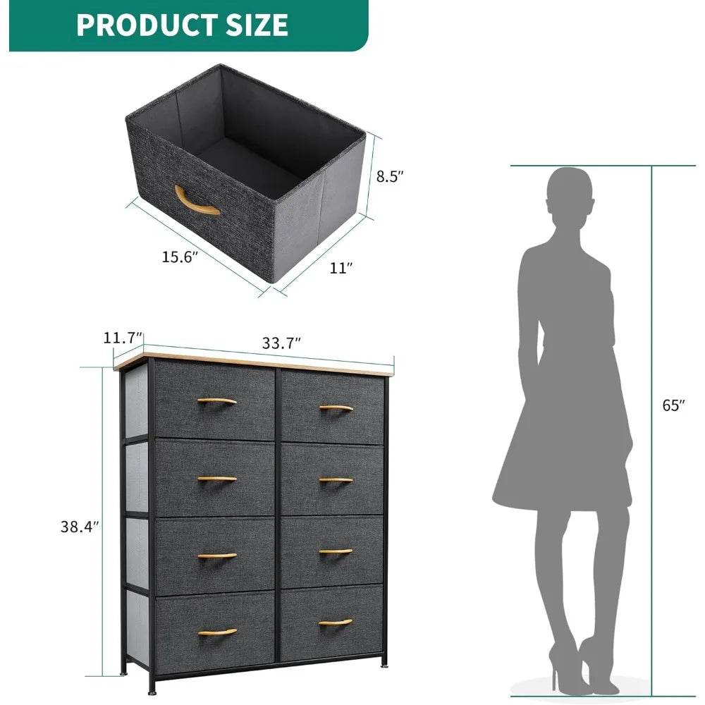 8-Drawer Fabric Storage Tower Organizer, Steel Frame