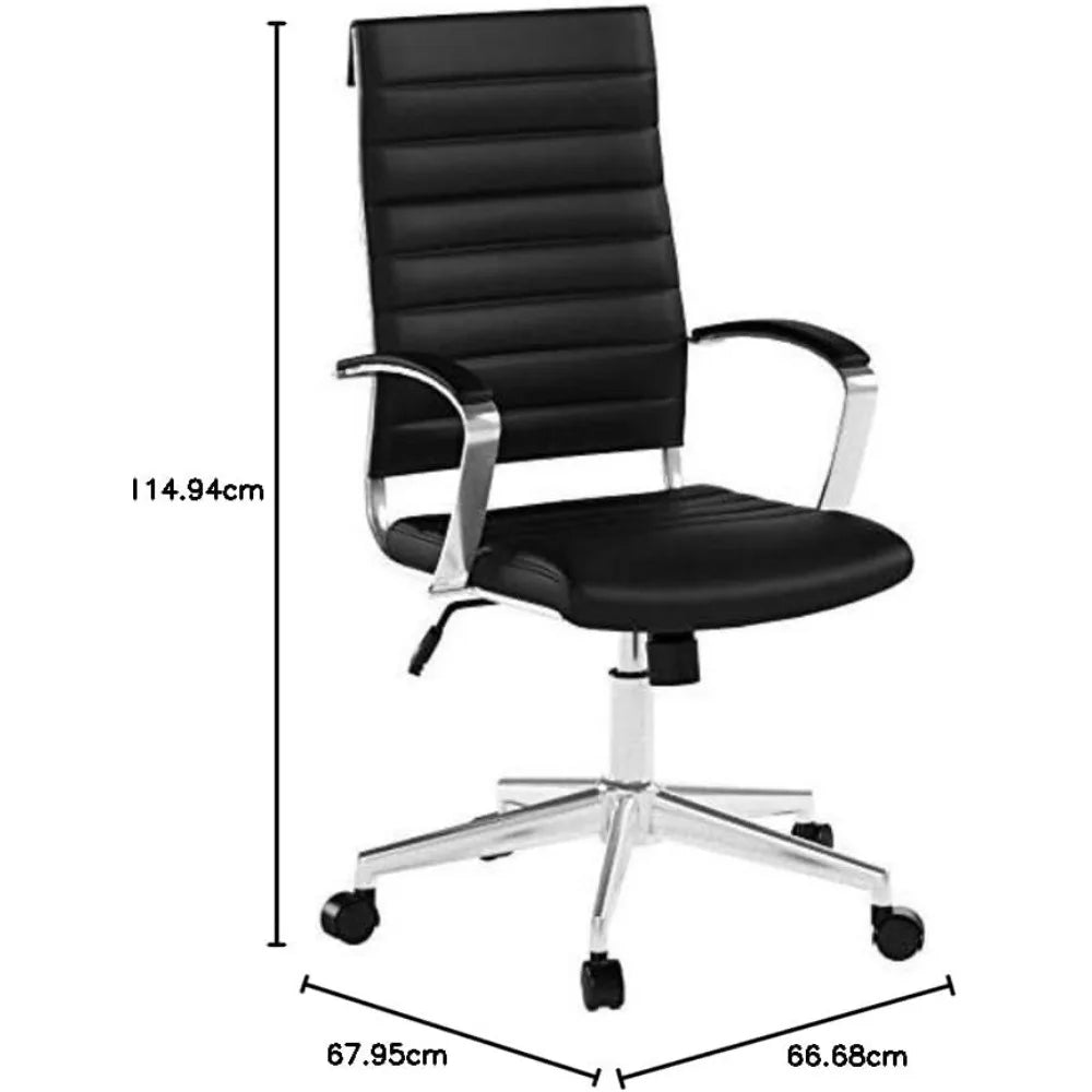 Modern Office Computer Desk Chair. Armrests, High-Back, Adjustable, Lumbar Support, 360 Swivel Rolling