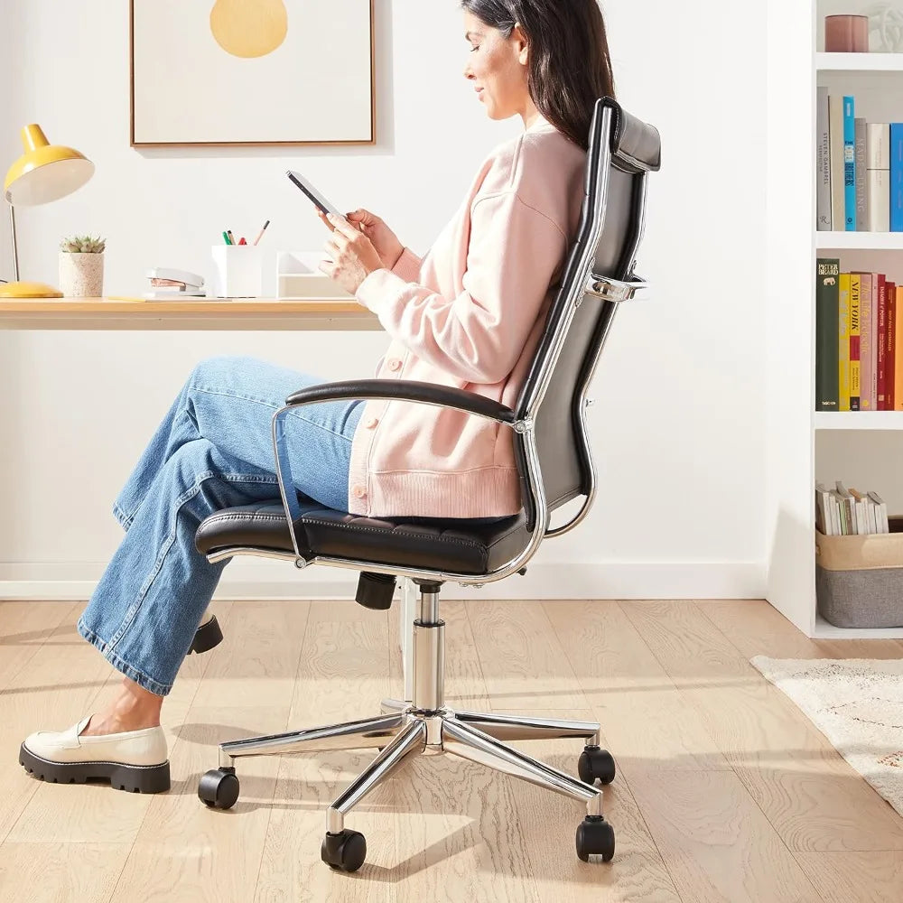 Modern Office Computer Desk Chair. Armrests, High-Back, Adjustable, Lumbar Support, 360 Swivel Rolling