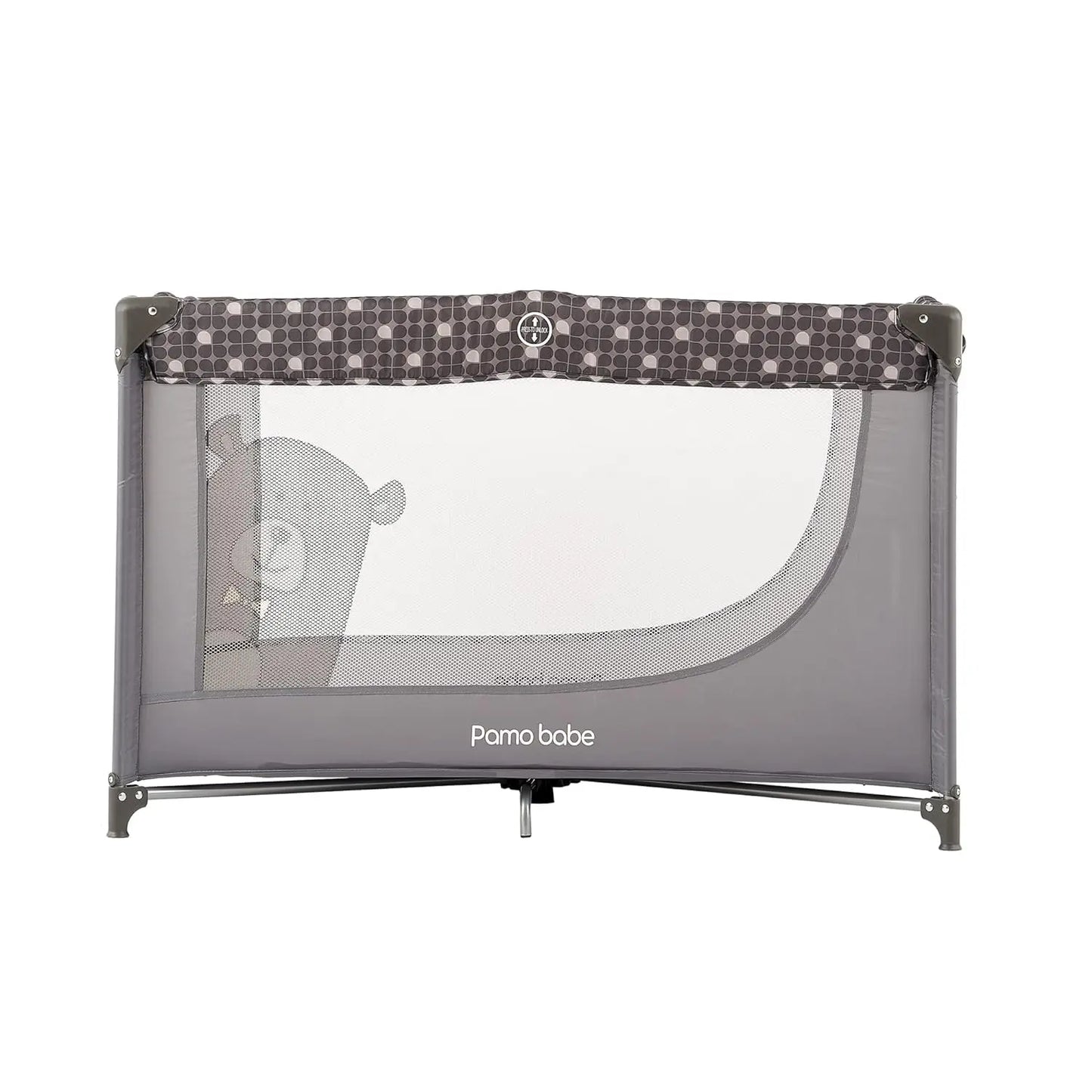 Portable Crib, Baby Playpen, Mattress and Carry Bag (Grey)