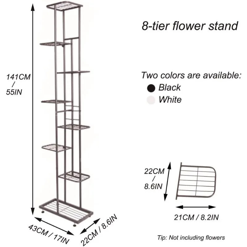 Metal 8 Tier Tall Plant Stand, Balcony Garden - Good Bargain Finds