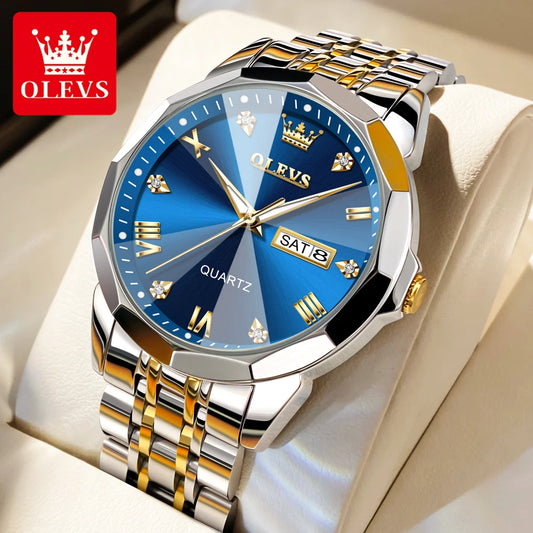 OLEVS Men's Watches,  Waterproof Luminous Stainless Steel - Good Bargain Finds