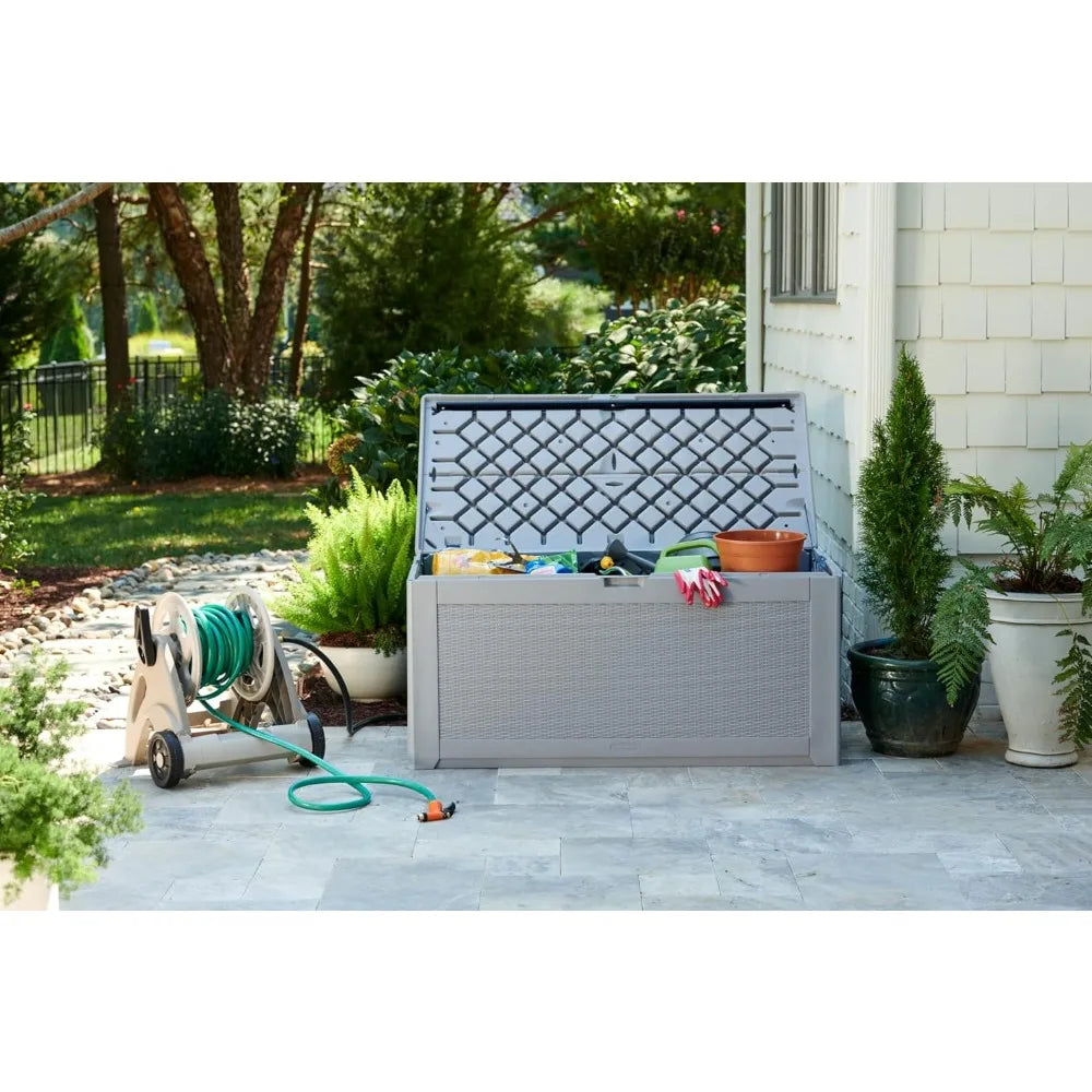 134 Gal EX-Large Outdoor Storage Deck Box, Gray